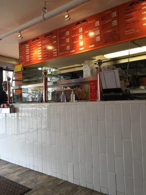 Counter with menu board