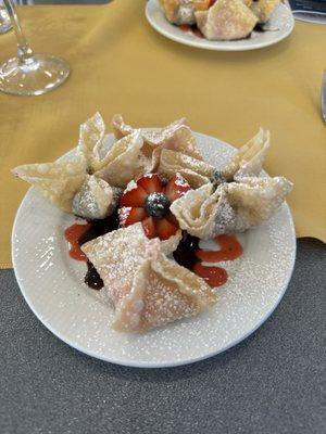 Strawberry cheesecake and Oreo wontons