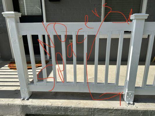 The rough touch and design of a porch rails is clearly visible that this was more like a DIY not professional