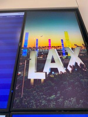 The LAX sign.  The wait was twice as long as the flight to Oakland