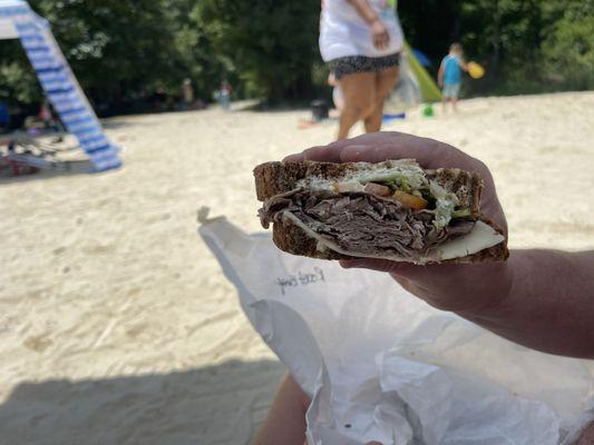 Roast beef and provolone with horseradish