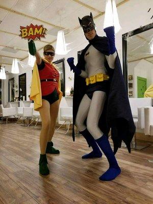 Custom made Halloween costumes "Batman and Robin"