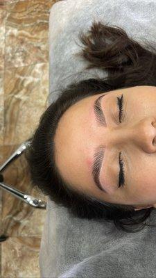 Brow lamination and tint