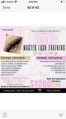 Volume & classic lash training certification