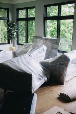 This is how we pad & wrap your furniture!