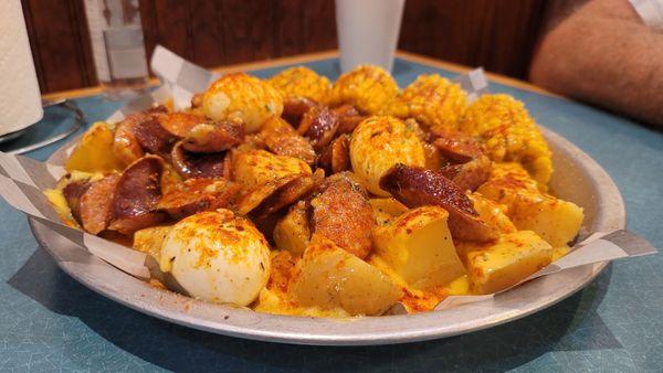 One of TWO plates in our seafood boil!