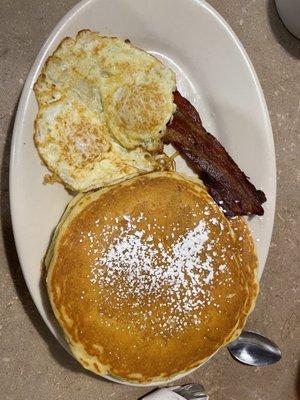 #2 Breakfast - eggs over medium, hickory bacon and pancakes