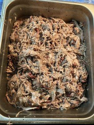 Freshly smoked pulled pork