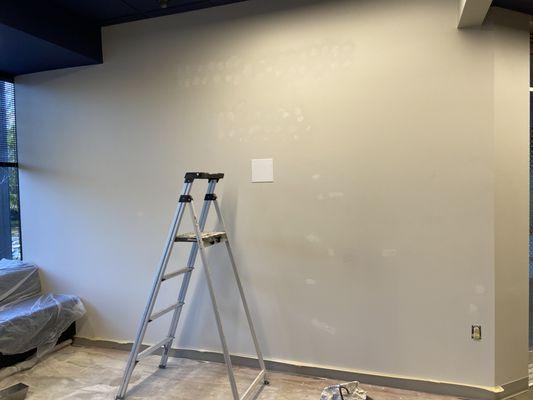 Commercial wall repair and paint