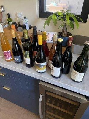 12 bottles of wine from Pasadena wine shop