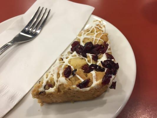 Cranberry shortbread crumble from the cafe