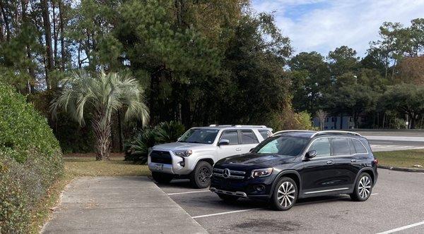 A clown that works here parks like this daily, to include the busiest time of the year with the parking lot regularly at or close to full.