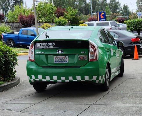 Cab driver license plate number.