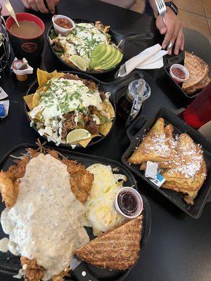 Chicken Fried Steak, Chilaquiles, Idaho Potato Nacho