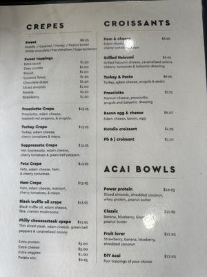 Menu as of 9/13/23