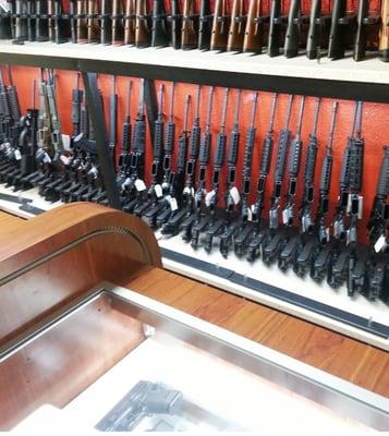 Plenty of AR's and hunting rifles