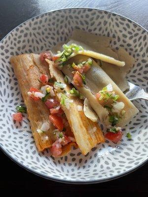 The tamales w fresh pico