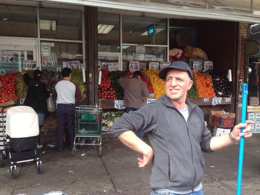 The best supermarket and they have a guy who watches your shopping cart that's him