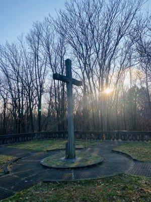 On top of the cemetery.