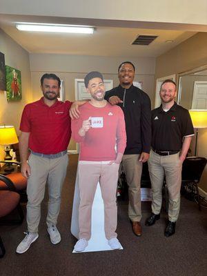 Jeremy, Jake from State Farm, Dwayne, and Tyler team photo.