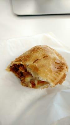 Yummy chorizo and cheese filled empanada