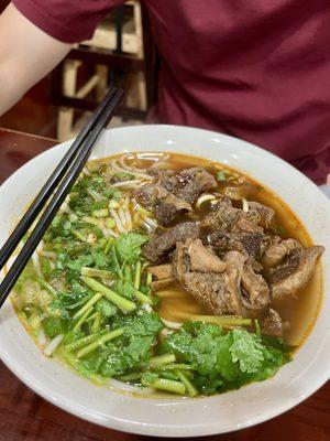 Rice Noodle with Beef Stew ($8.50) - strongg broth flavor