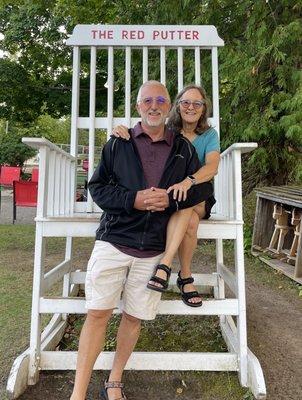 The giant rocker provides a great photo op