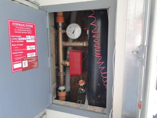 Residential fire sprinkler riser (brains of the system)