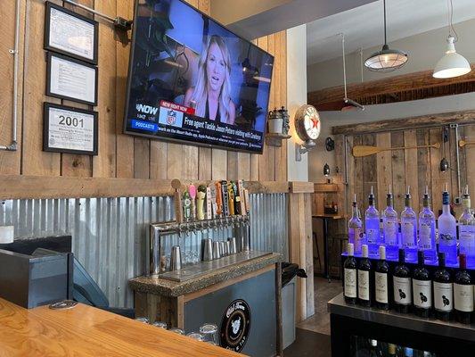 Lots of beer on tap and TVs too