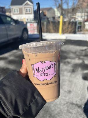 White chocolate chip extra specialty iced coffee