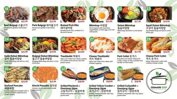 Korean menu