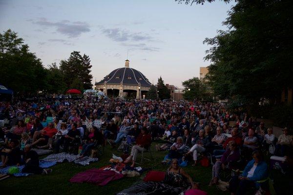 Outdoor Summer Film Series on the plaza lawn.