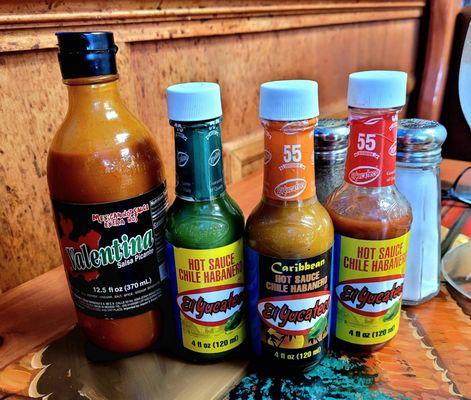 Various hot sauces