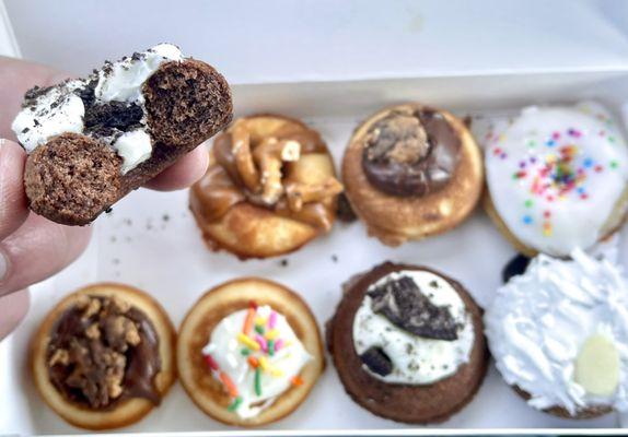 Oreo mini donut in assortment of 8 mini donuts