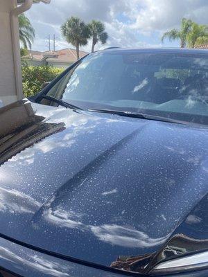 Car with pressure wash chemicals