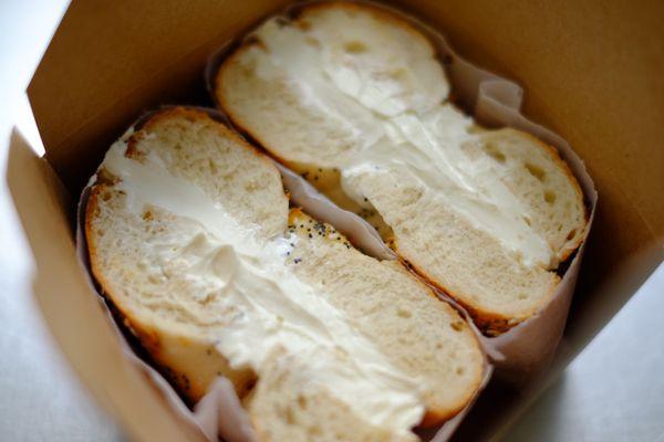 Everything bagel with cream cheese