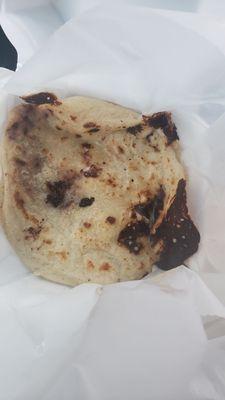 Freshly made Bean and Cheese Pupusa