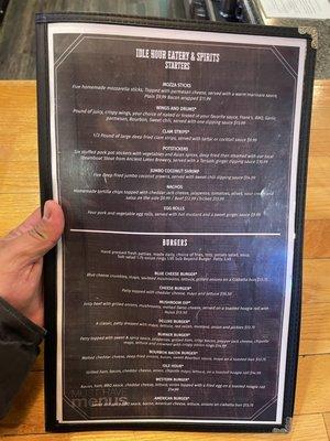 Idle hour menu