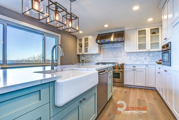 Two tone Ranch style Kitchen