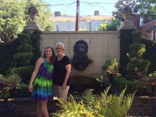 My daughter and I in the beautiful garden