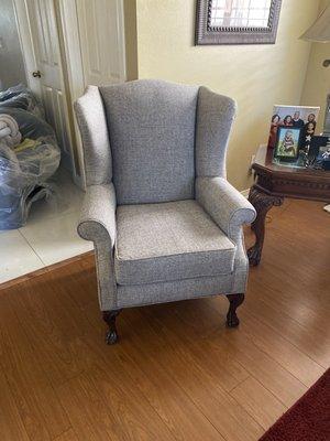 Wing back chair reupholstery