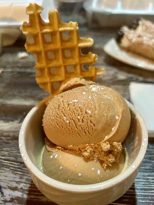 Salted caramel gelato