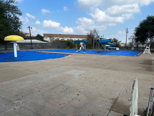 Pool is closed and covered during December