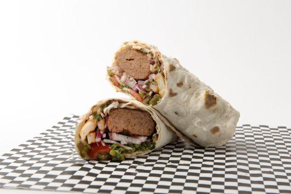 Beef lule kabob wrap