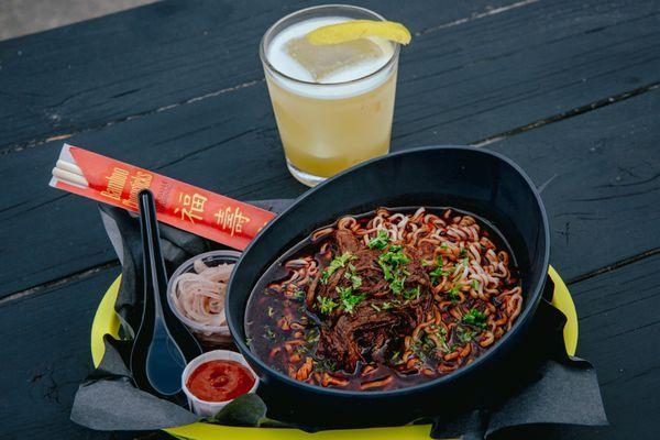 Birria ramen from The Shed Kitchen at Sidecar