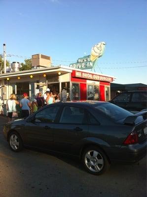 Lineup outside Dick's drive-in