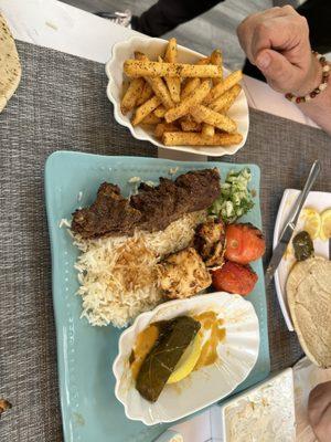 The chicken/Chicken & Beef BBQ Plate