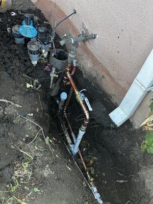 The finished plastic to copper pipe replacement