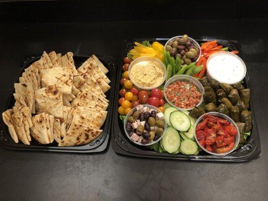 Mediterranean tray w/ Grilled pita.