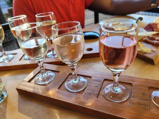 Bubbles and rosé flight